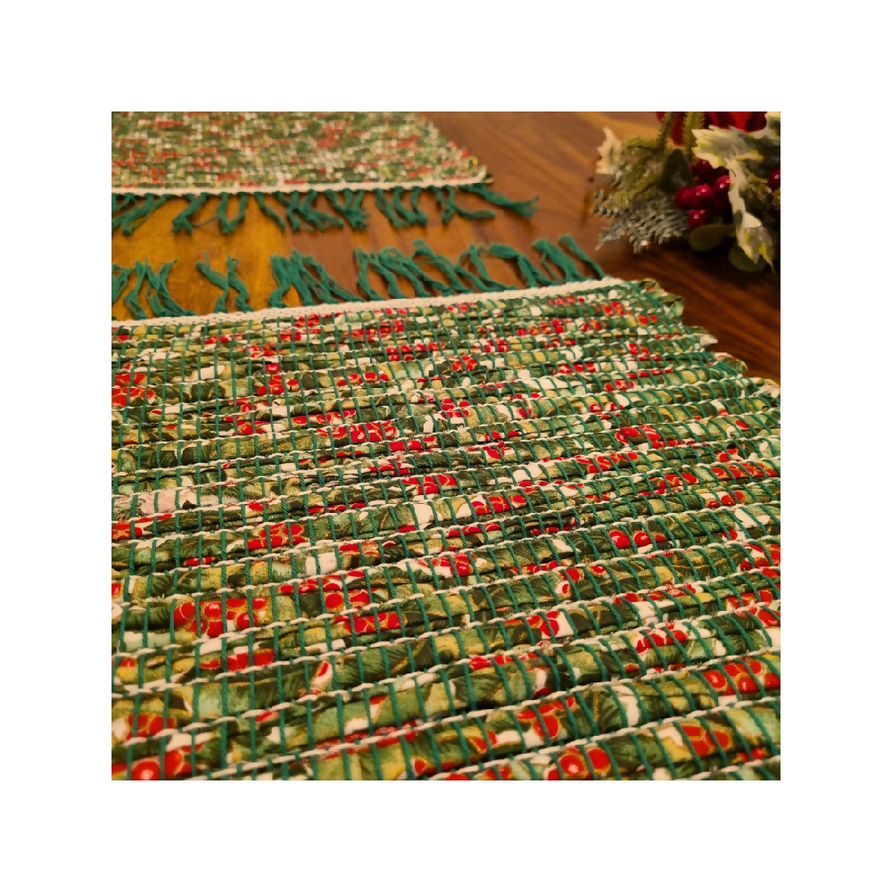 Handwoven Christmas Fabric Placemats