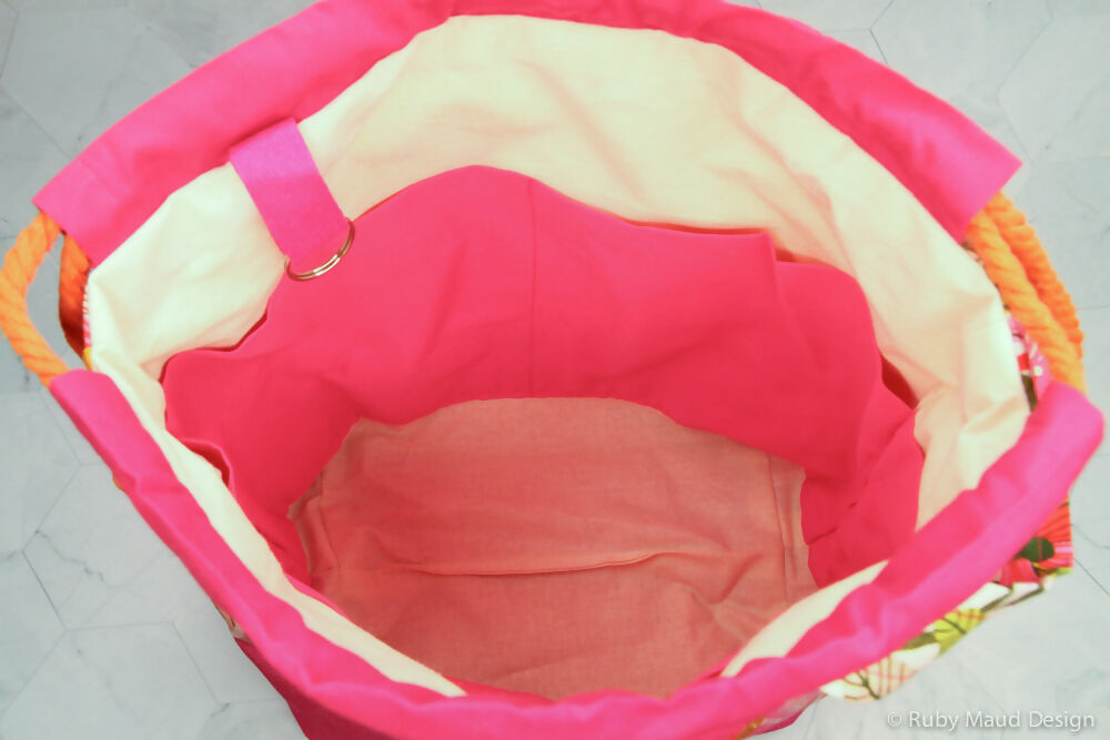 Large Knitting Project Bag - Pink Australiana