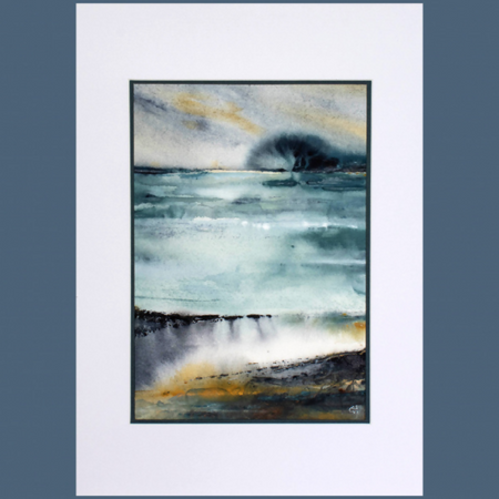 ORIGINAL WATERCOLOUR SEASCAPE PAINTING 