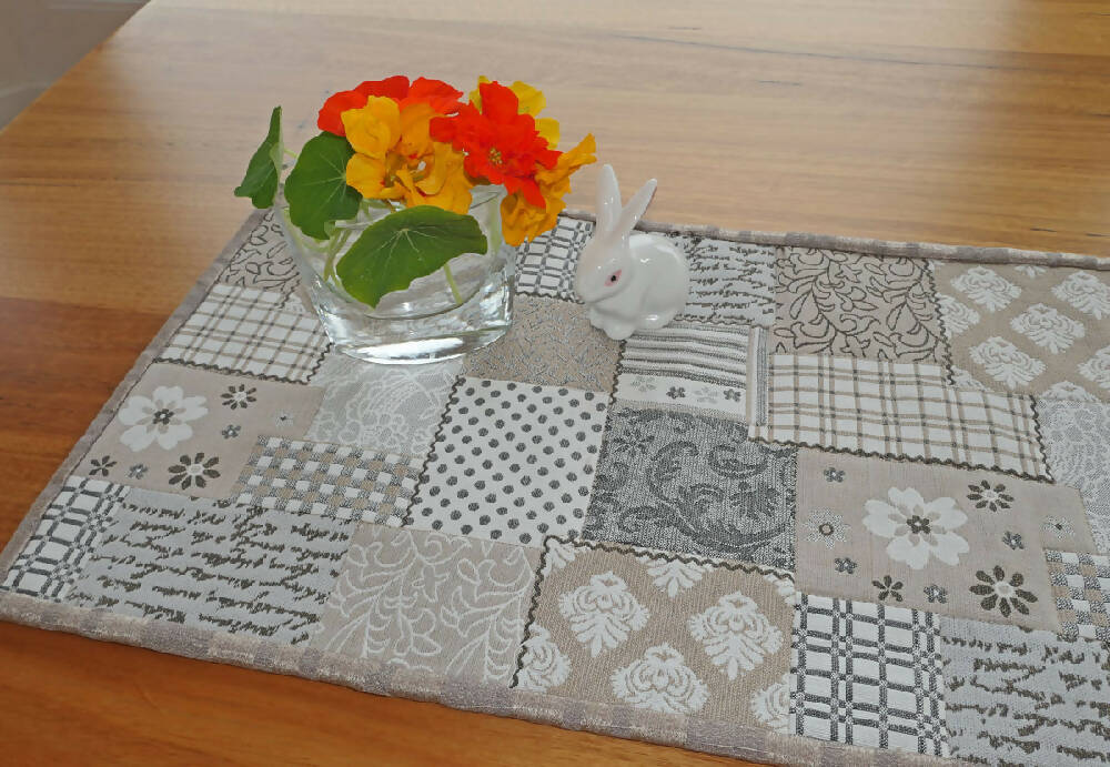Beige and cream placemats for modern homes, reversible. Free post