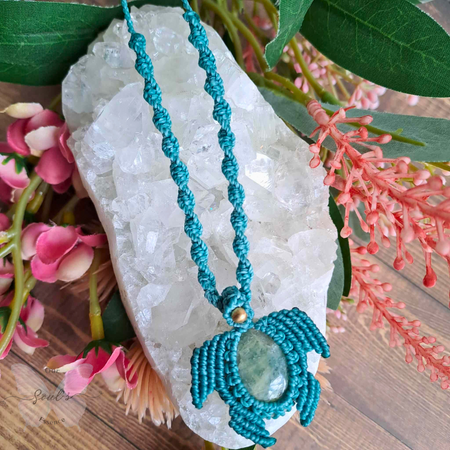 Aquamarine Turtle Necklace