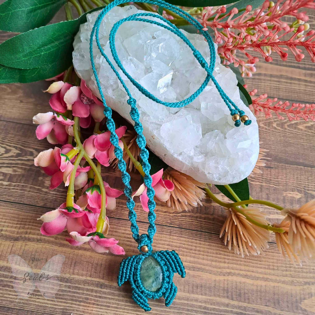 Aquamarine Turtle Necklace