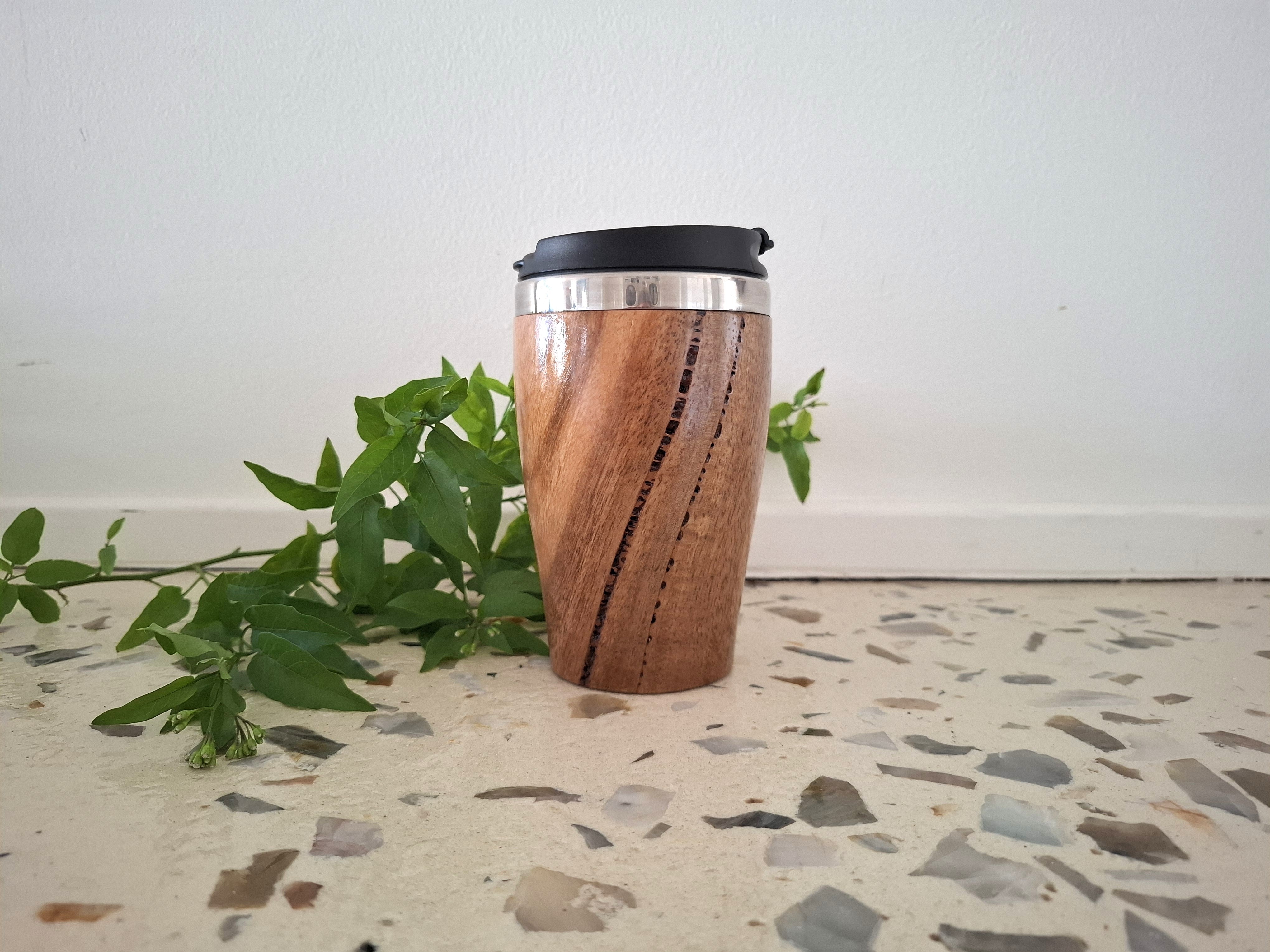 Handmade Wooden Travel Mug: Insulated Eco-Friendly Coffee Tumbler