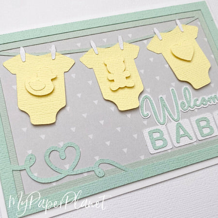 New Baby Card, welcome baby. Choice of colours.