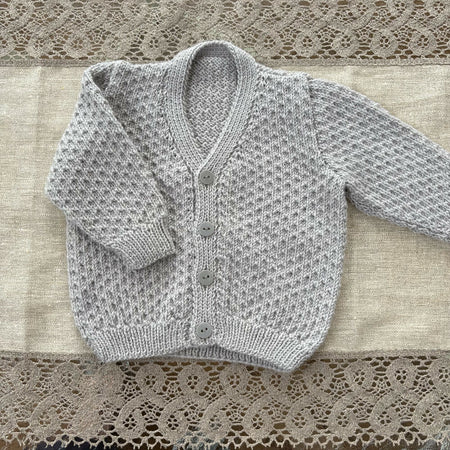 Textured Silver Cardigan - size 0-3 months