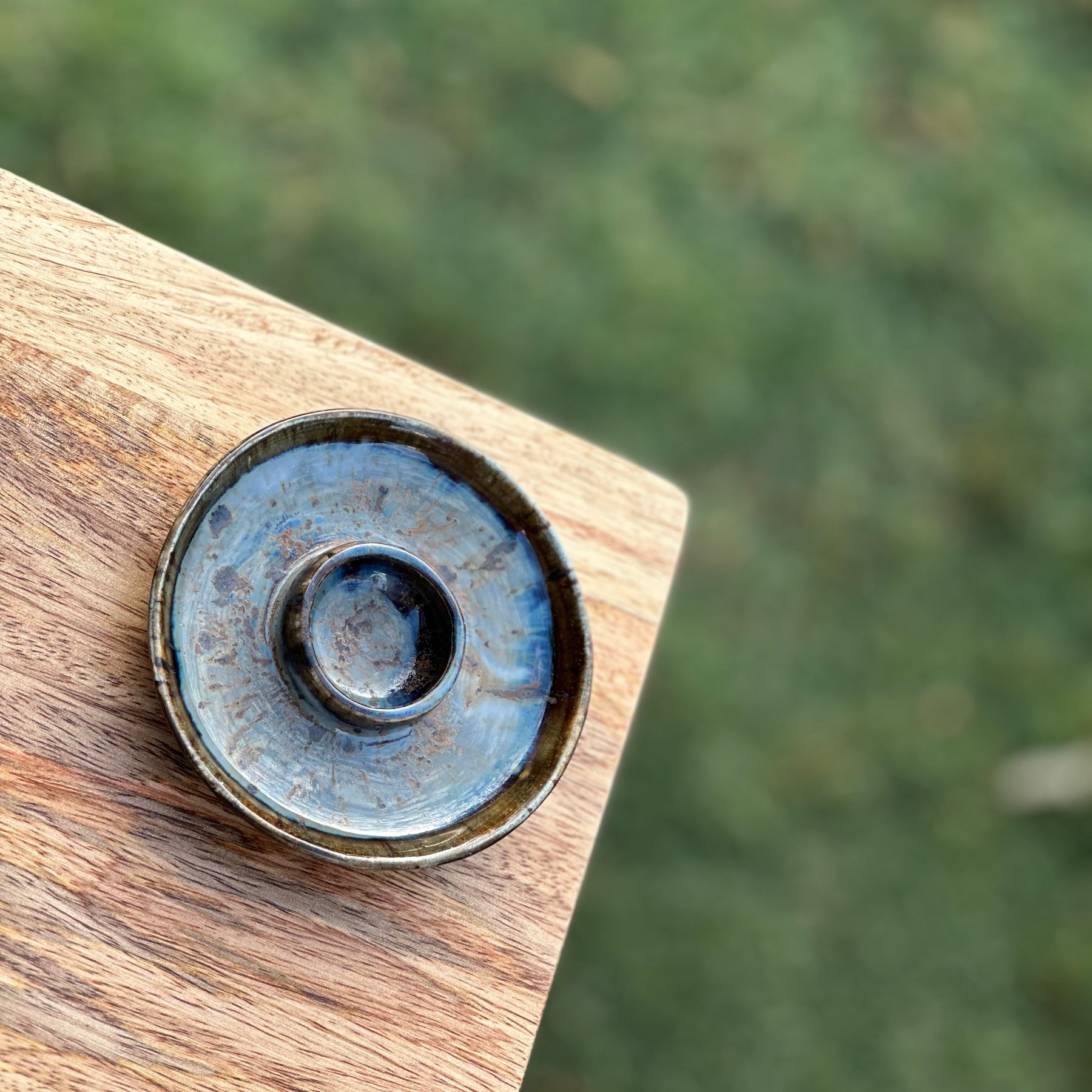 Ceramic Candle Dish | handmade beeswax candle