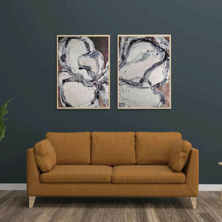 Planted | Original acrylic abstract wall art | 90x60cm diptych | framed