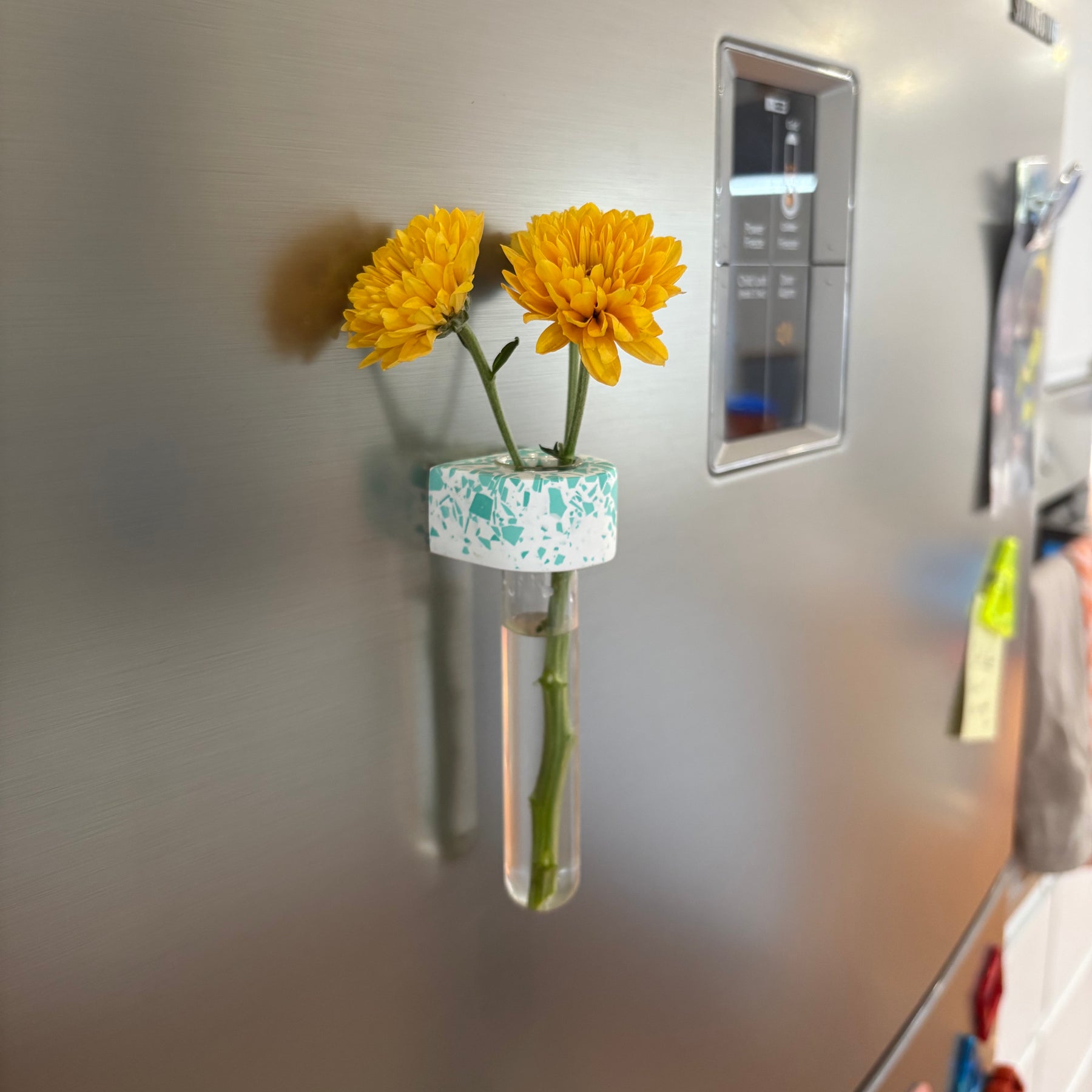 terrazzo magnetic test tube holder, fridge vase, propagation