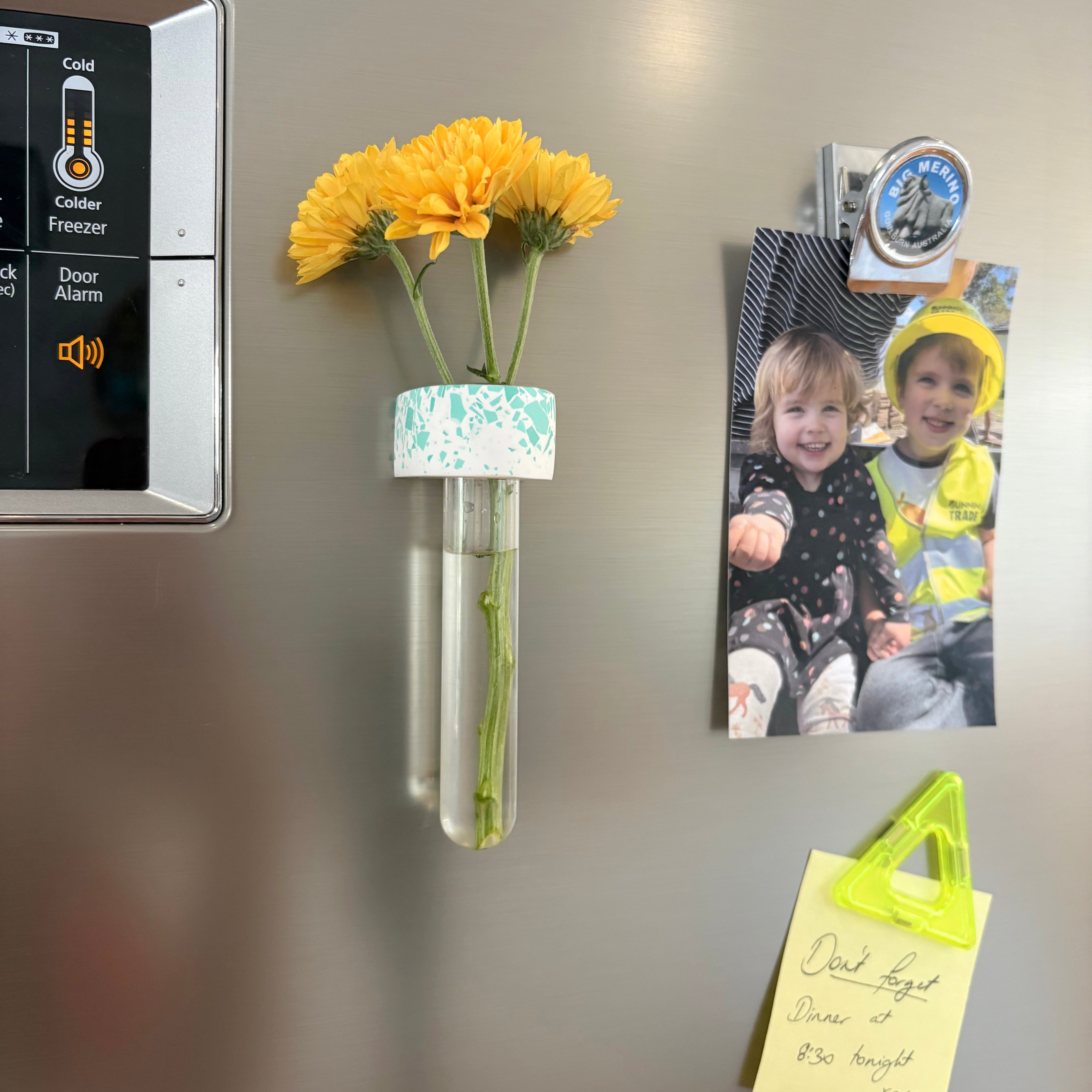 terrazzo magnetic test tube holder, fridge vase, propagation