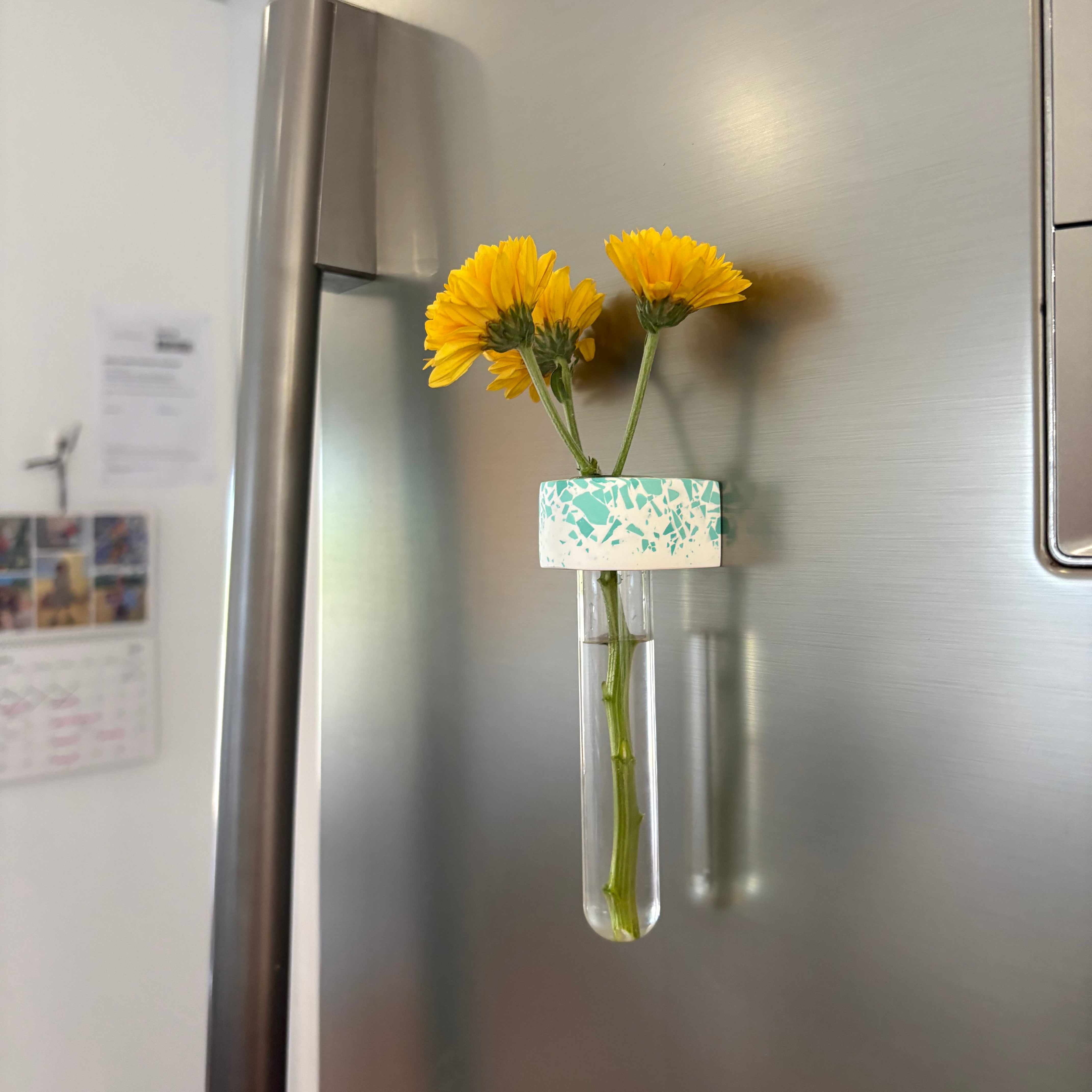 terrazzo magnetic test tube holder, fridge vase, propagation