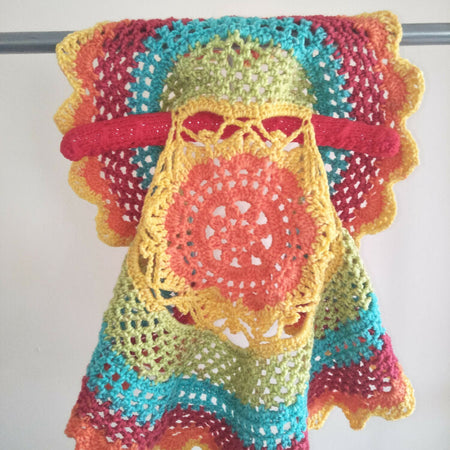 Mandala Circular Vest | Hand Crochet Vest Rainbow Sprinkles