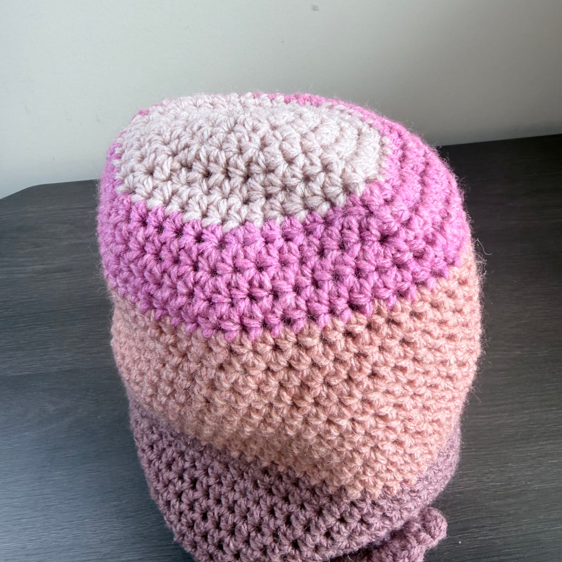 #118 Slouch Beanie with flower motif