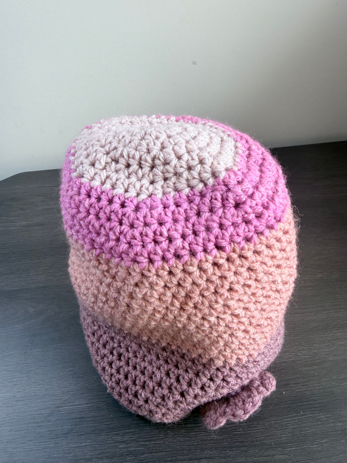#118 Slouch Beanie with flower motif