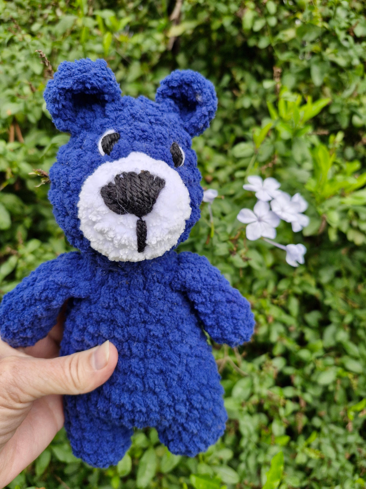 Adorable Handmade Crochet Blue Bear Plushy