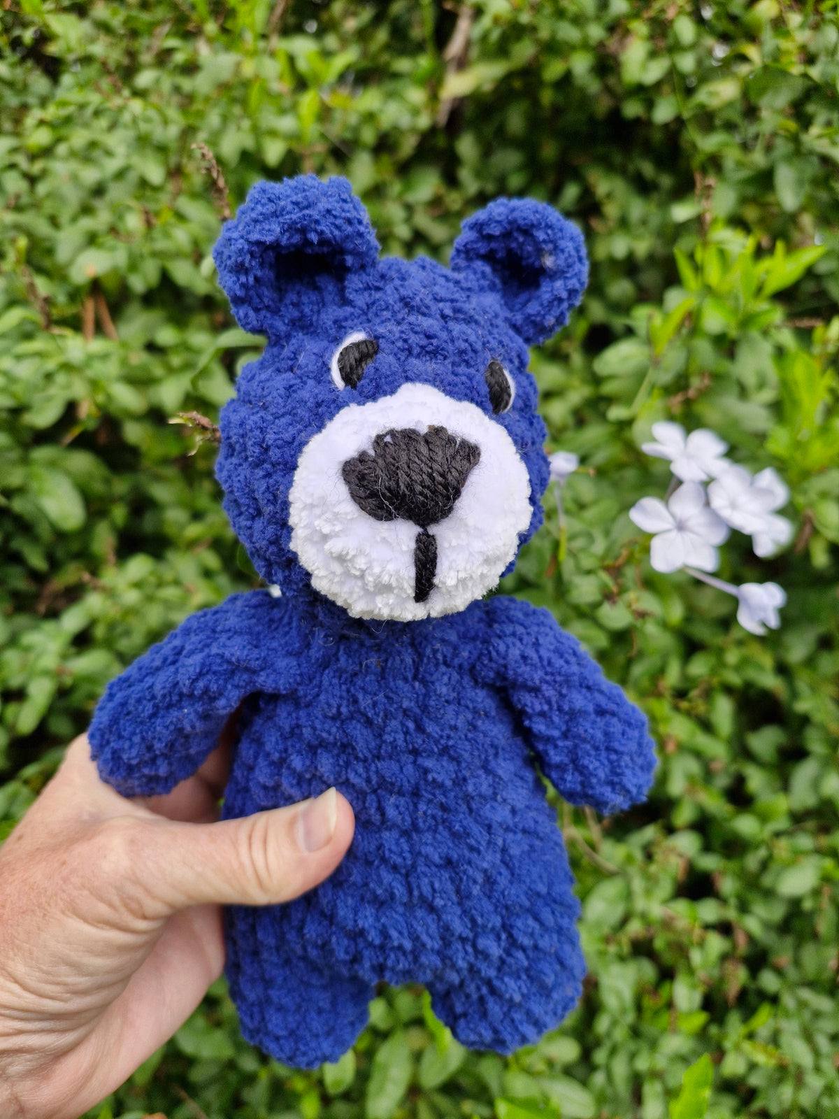 Adorable Handmade Crochet Blue Bear Plushy