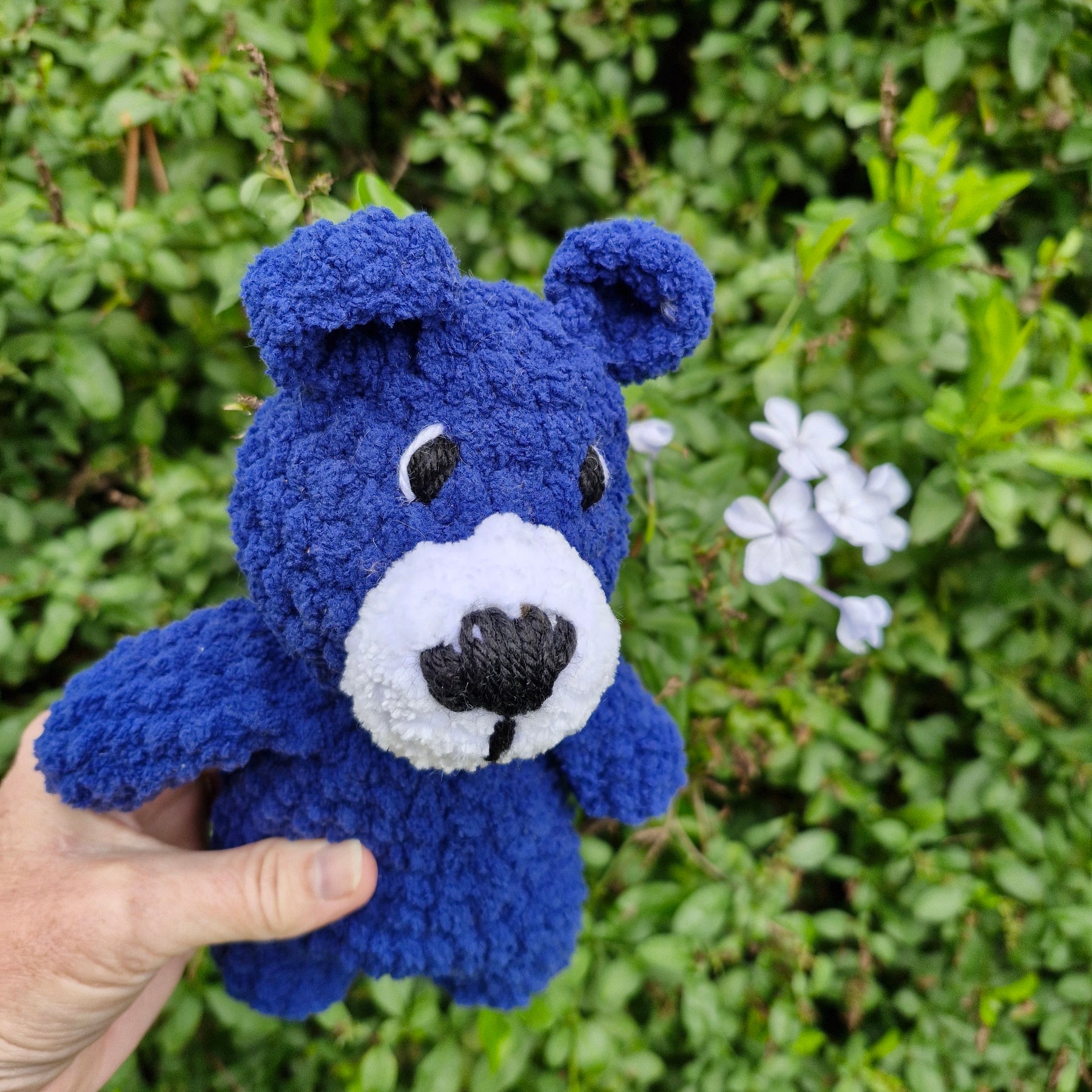 Adorable Handmade Crochet Blue Bear Plushy