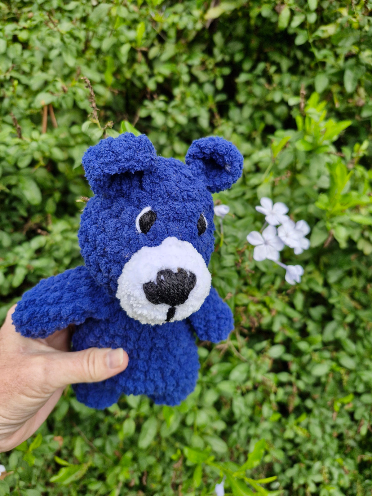 Adorable Handmade Crochet Blue Bear Plushy