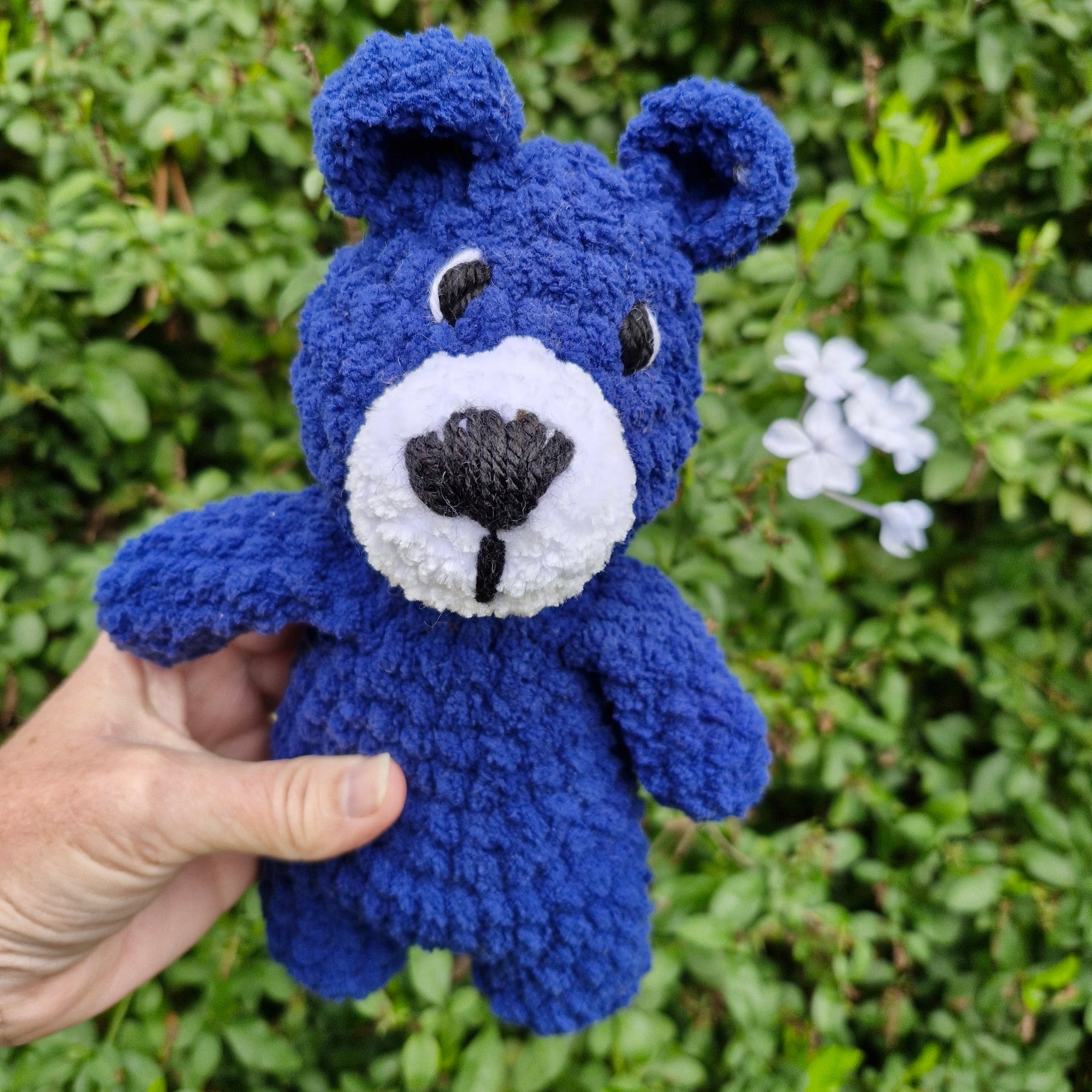 Adorable Handmade Crochet Blue Bear Plushy
