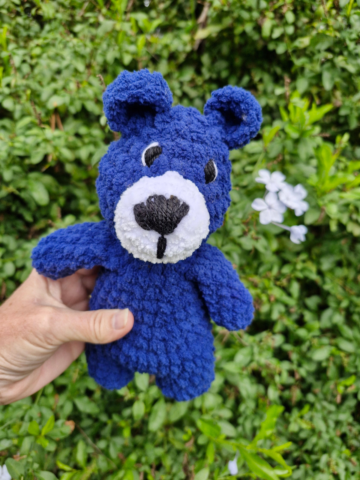 Adorable Handmade Crochet Blue Bear Plushy