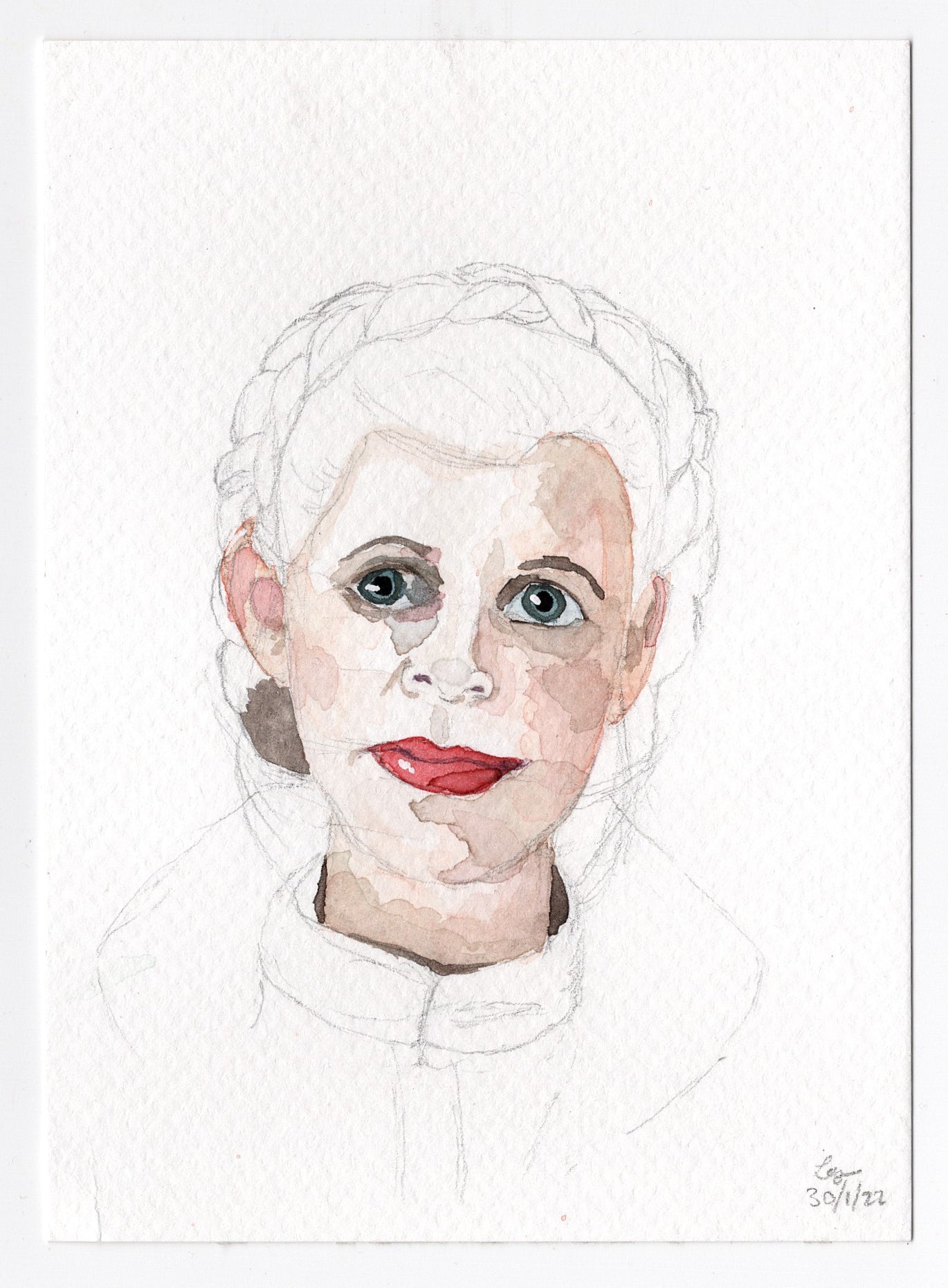 Princess Leia study - A6 original artwork