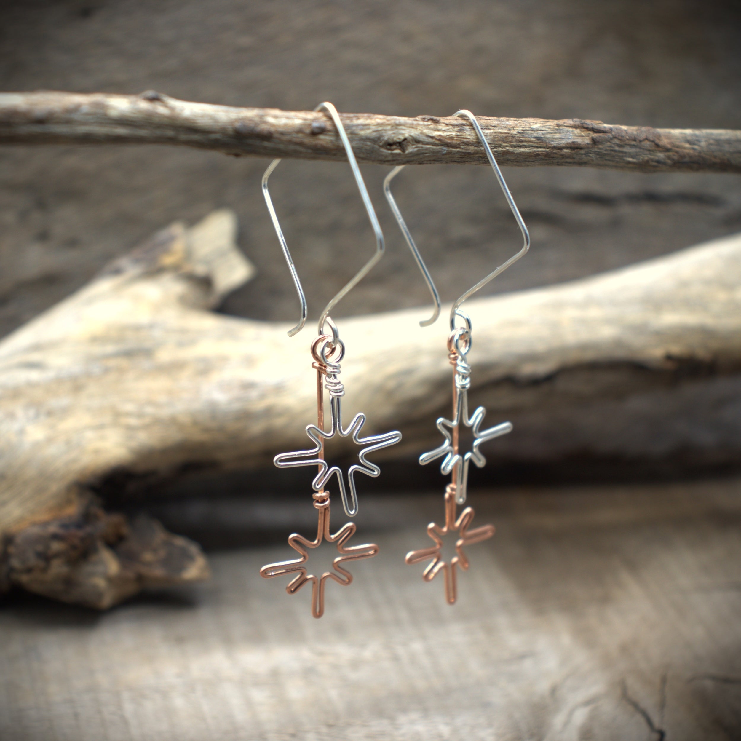 To The Stars Earrings - II | sterling silver and copper