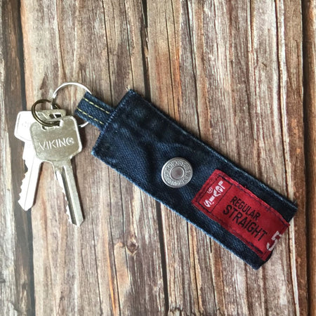Upcycled Denim Key Ring Fob - Various Designs
