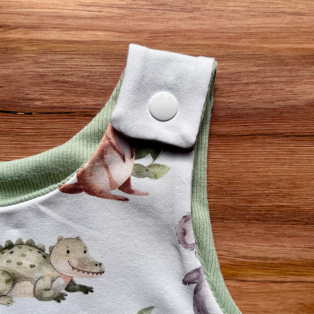 Baby Summer Romper | Green Australian Animals | Size newborn to 2 | Made to Order