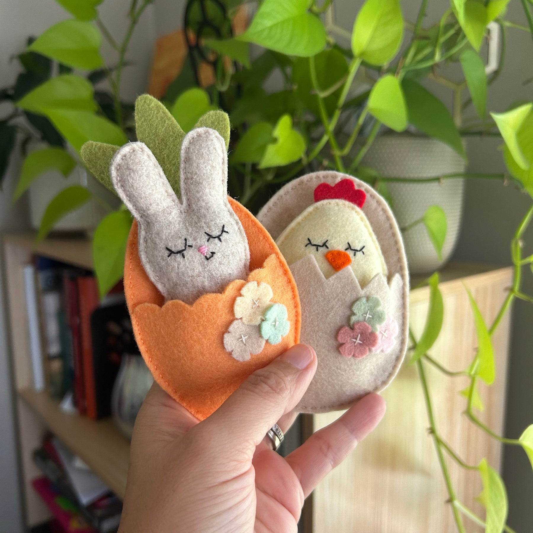 Bunny pocket toy in a carrot, Easter gift