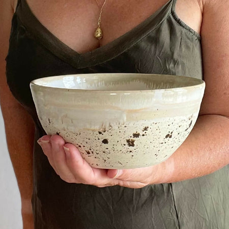 Cookies and Cream Bowl | Ceramic Serving Dish | Wheel Thrown Pottery