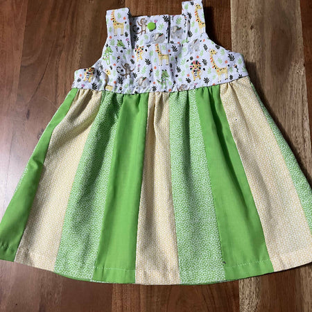 Summer sundress - 6 to 12 month old - green and yellow