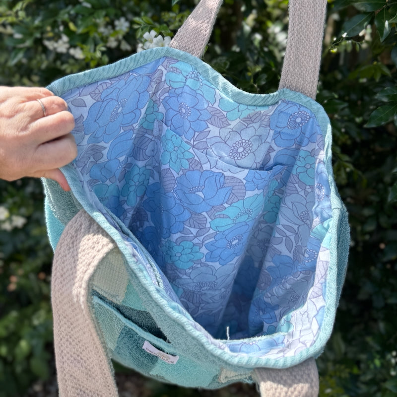 Handmade Beach Bag From Upcycled Materials ~ Purples