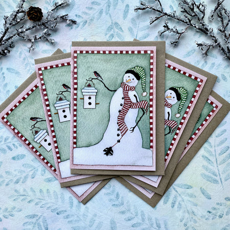 Happy Snowman Non Religious Seasons Greeting Cards (xp-cold)