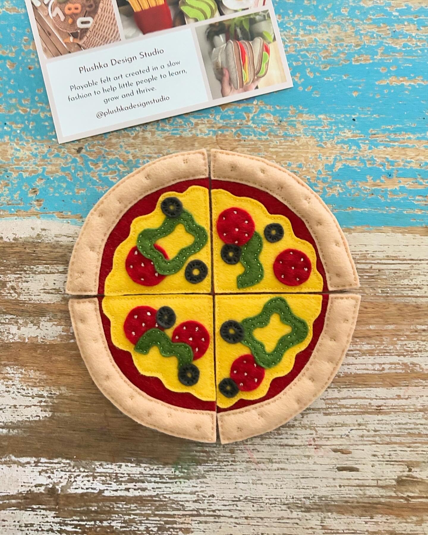 Pizza, felt food, assorted, play kitchen