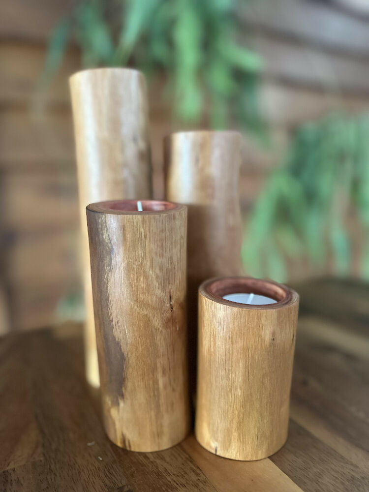 Natural GhostGum Wood Candle Set of 4