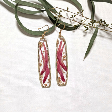 Elegant real dahlia earrings