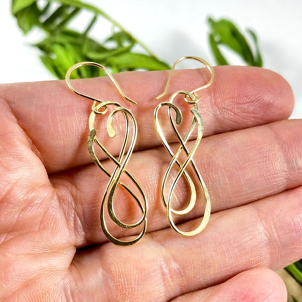 14K Gold filled forged swirl earrings_3