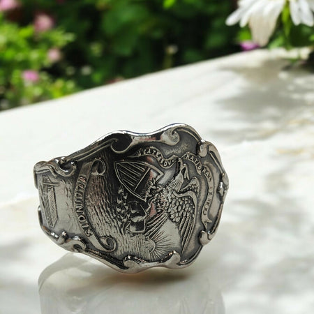Vintage Sterling Silver Illinois Spoon Ring