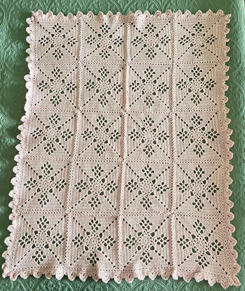 Crochet Victorian Lattice Square Blanket