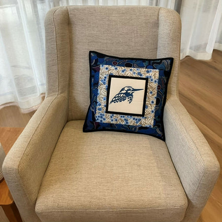 handmade Australian native quilted - kingfisher & penguin