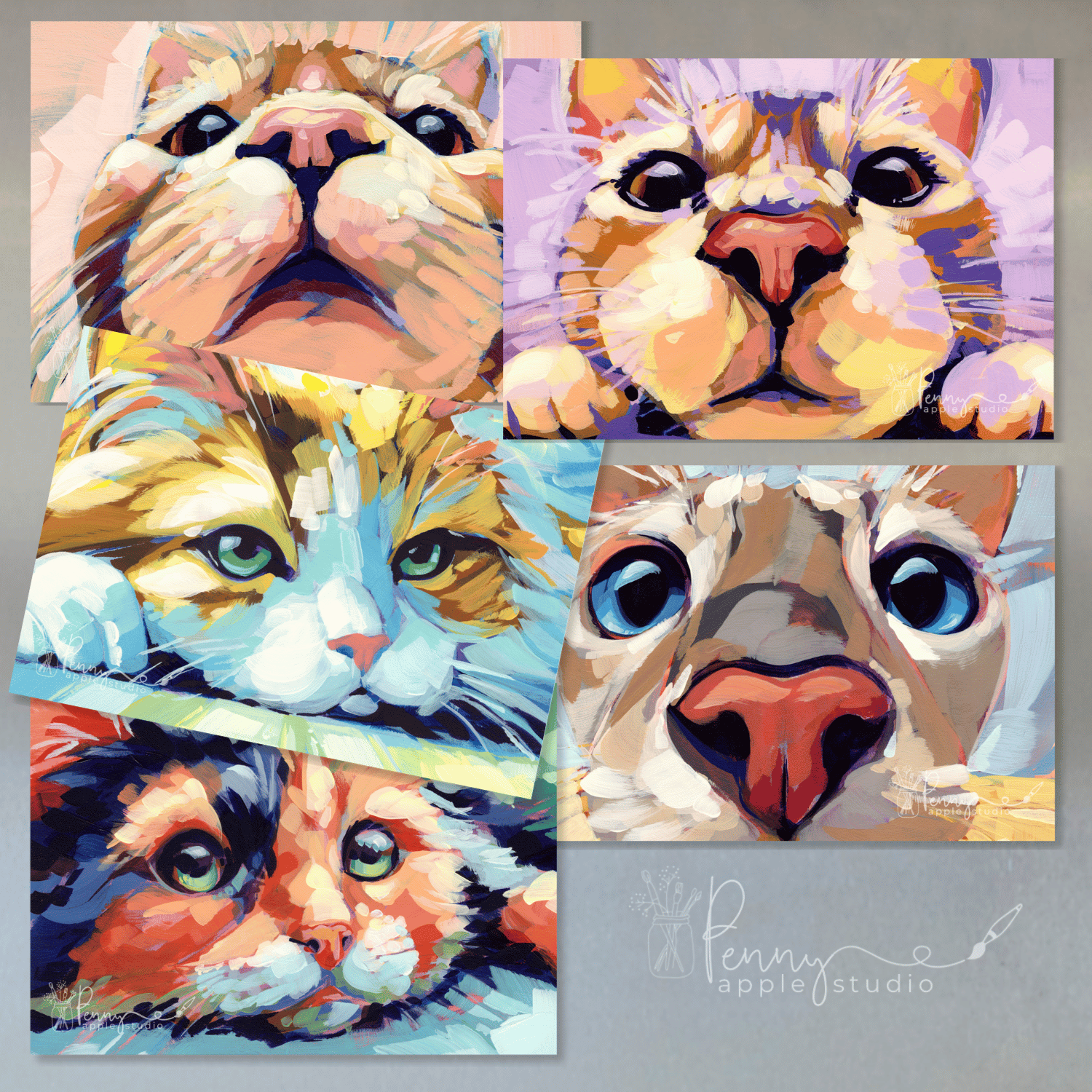 (5) Fridge Magnet Set – Expressive Mini Art Collection