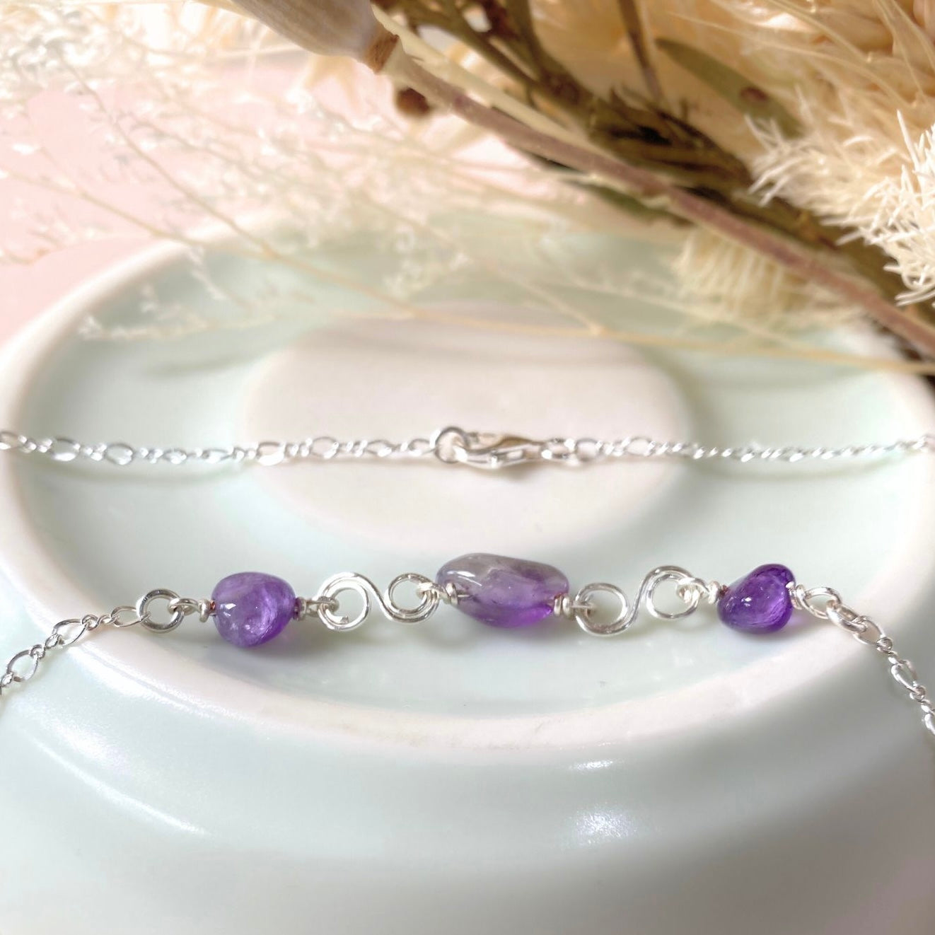Natural amethyst necklace | Sterling silver | February birthstone | Mothers Day gift