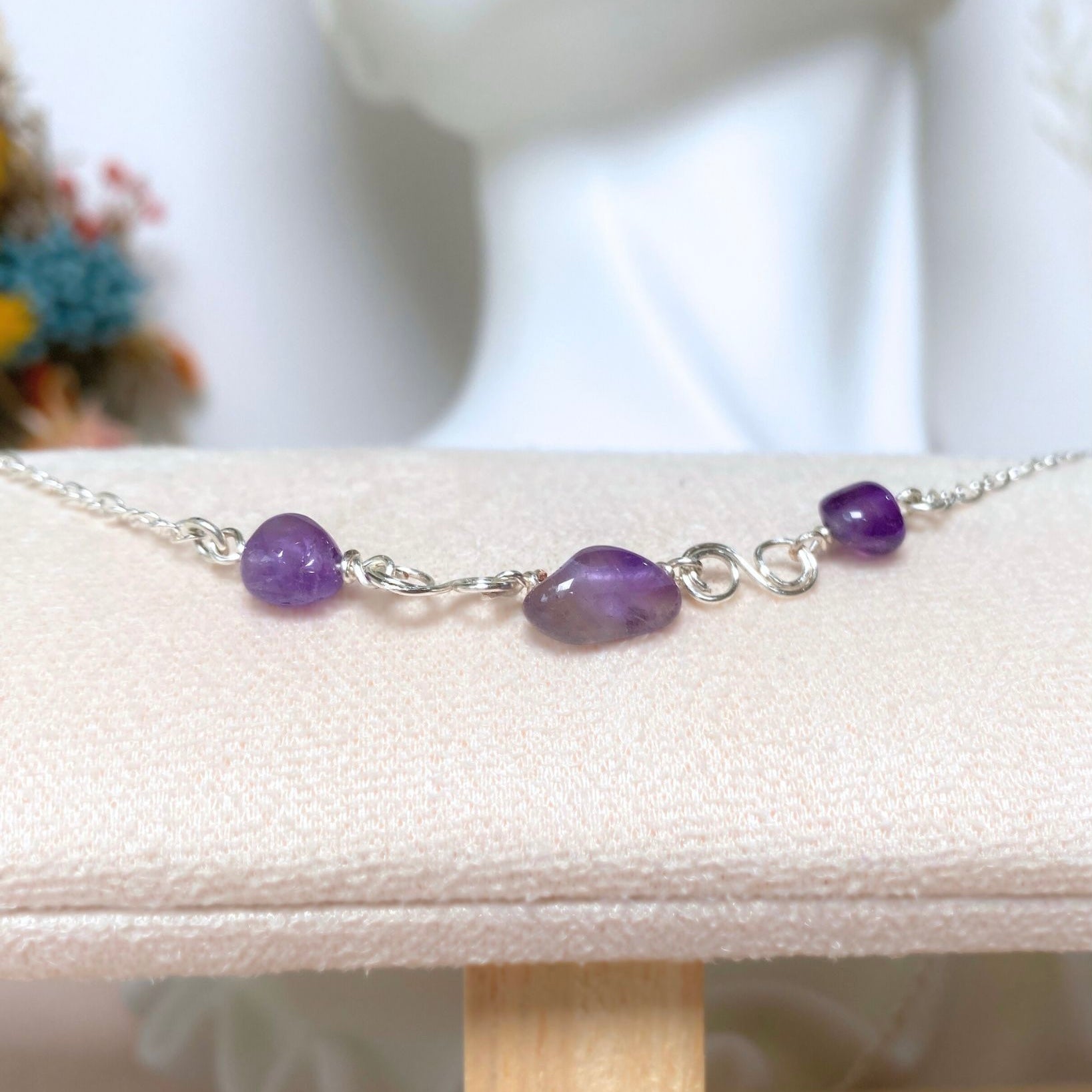 Natural amethyst necklace | Sterling silver | February birthstone | Mothers Day gift