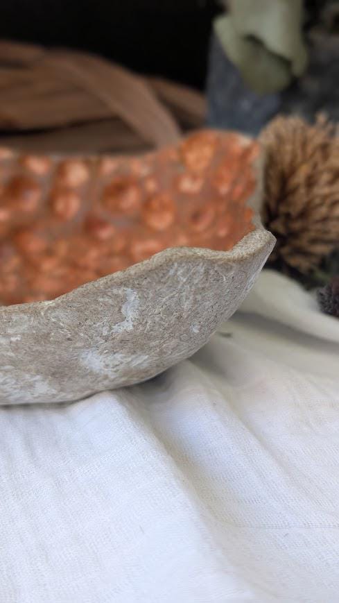 Paper Clay Decorative Bowl in Earthy Tones