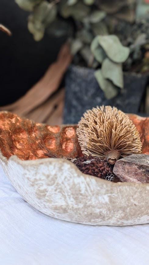 Paper Clay Decorative Bowl in Earthy Tones
