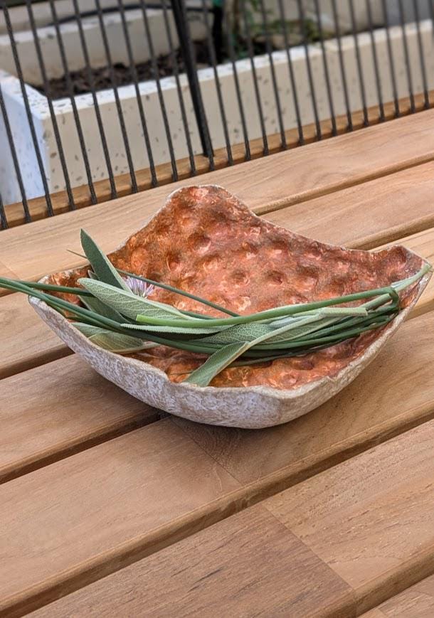 Paper Clay Decorative Bowl in Earthy Tones