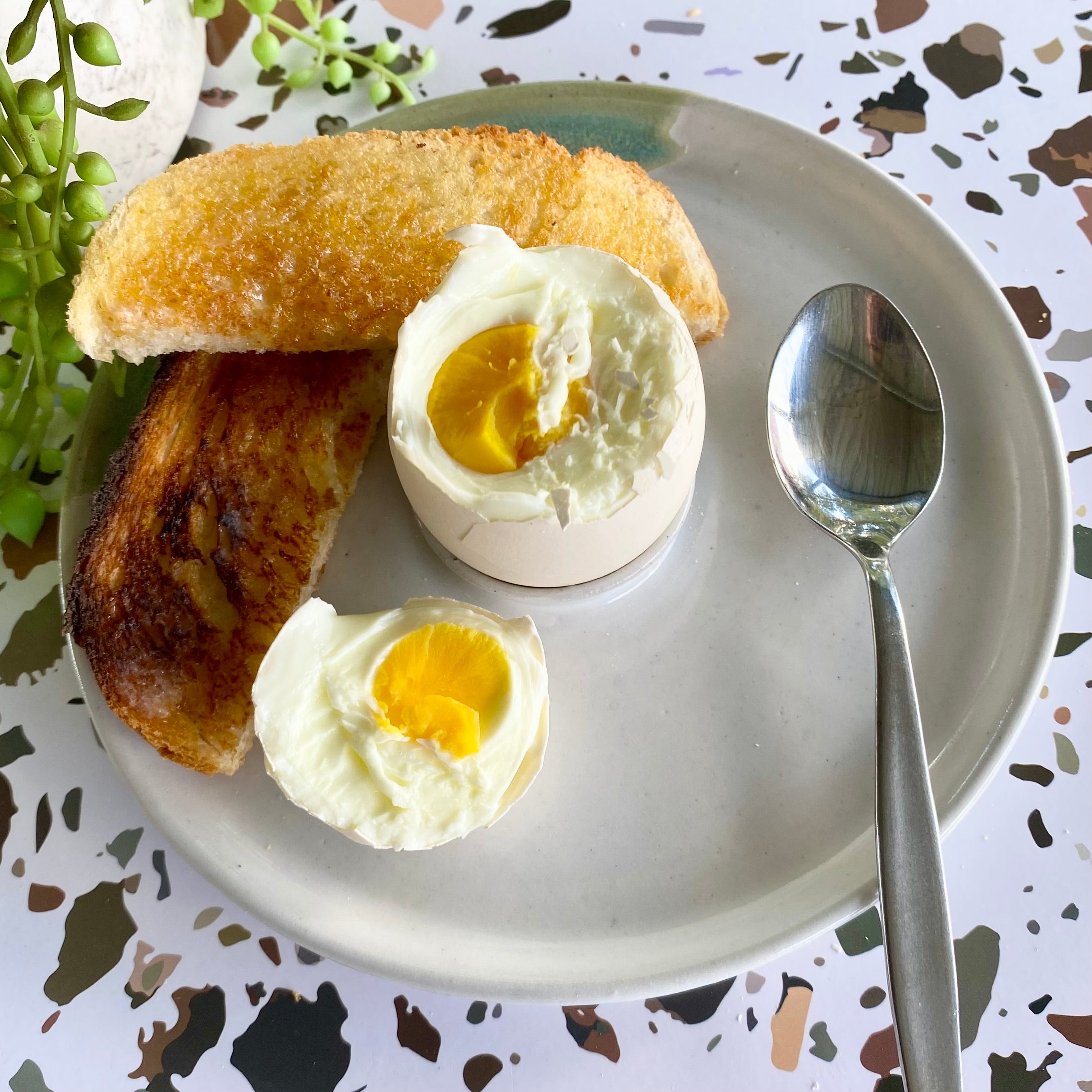Ceramic Plate with Egg Cup|Handmade Pottery