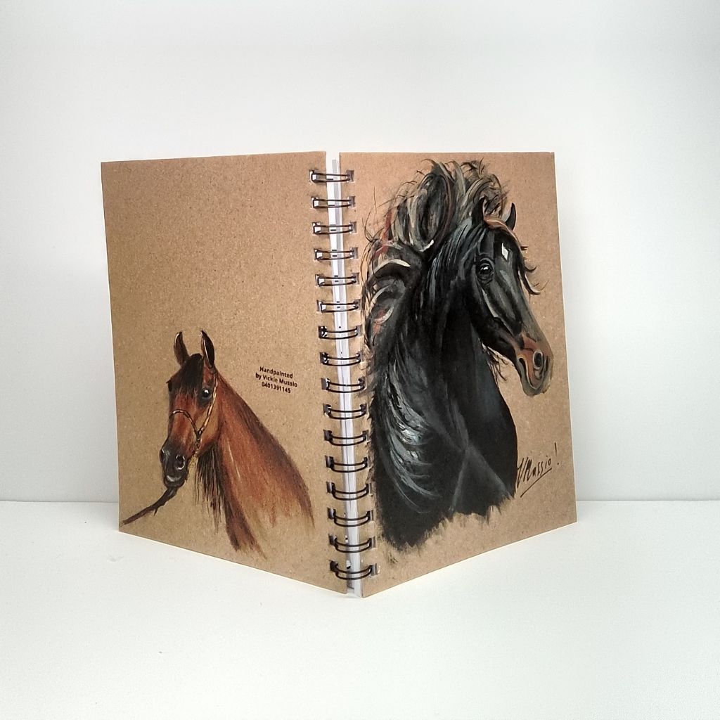 Black Brumby Handpainted Notebook Size A5 Lined