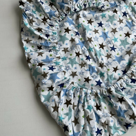 Cot Sheet / fitted / flannelette cotton / Stars