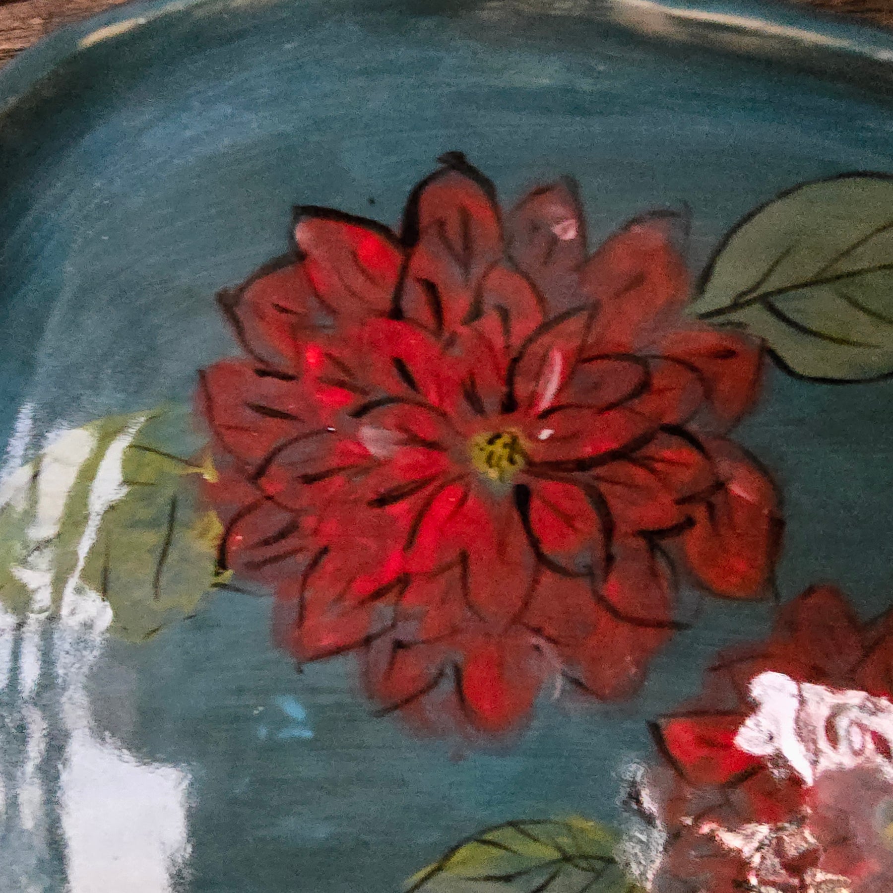 Vibrant Dahlia platter