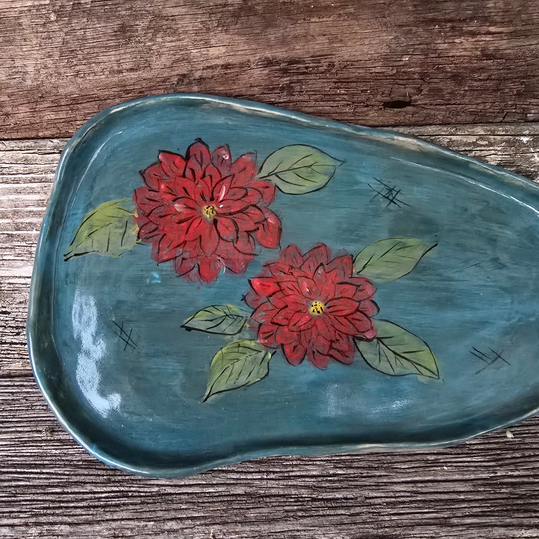 Vibrant Dahlia platter